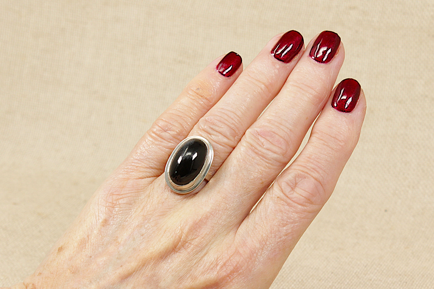 Silver Black Statement Ring