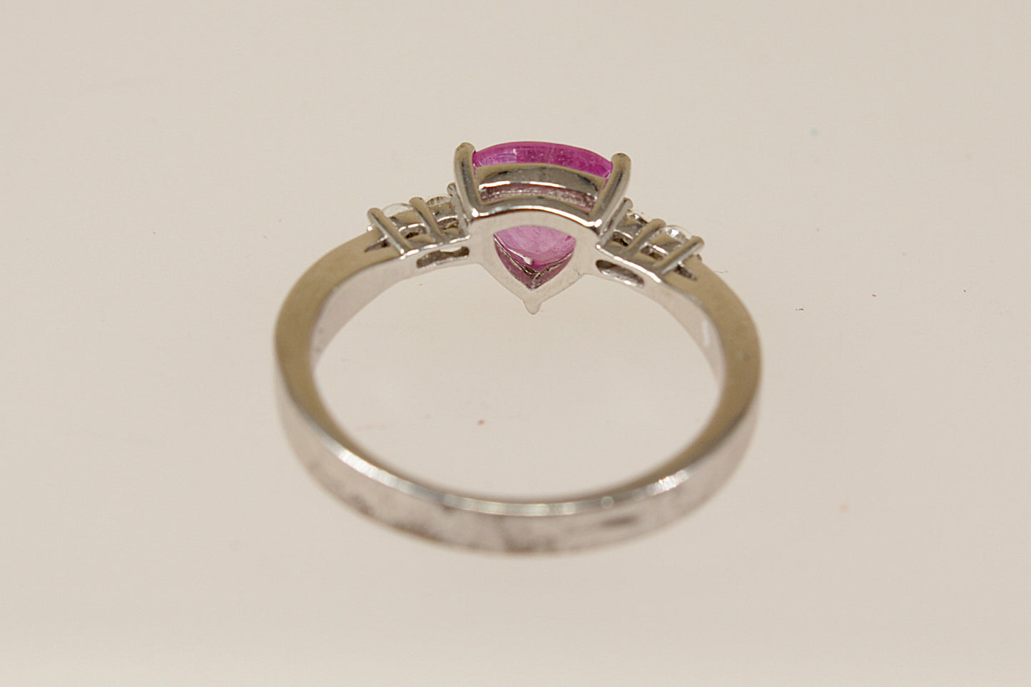 Silver Pink Sapphire Solitaire Ring
