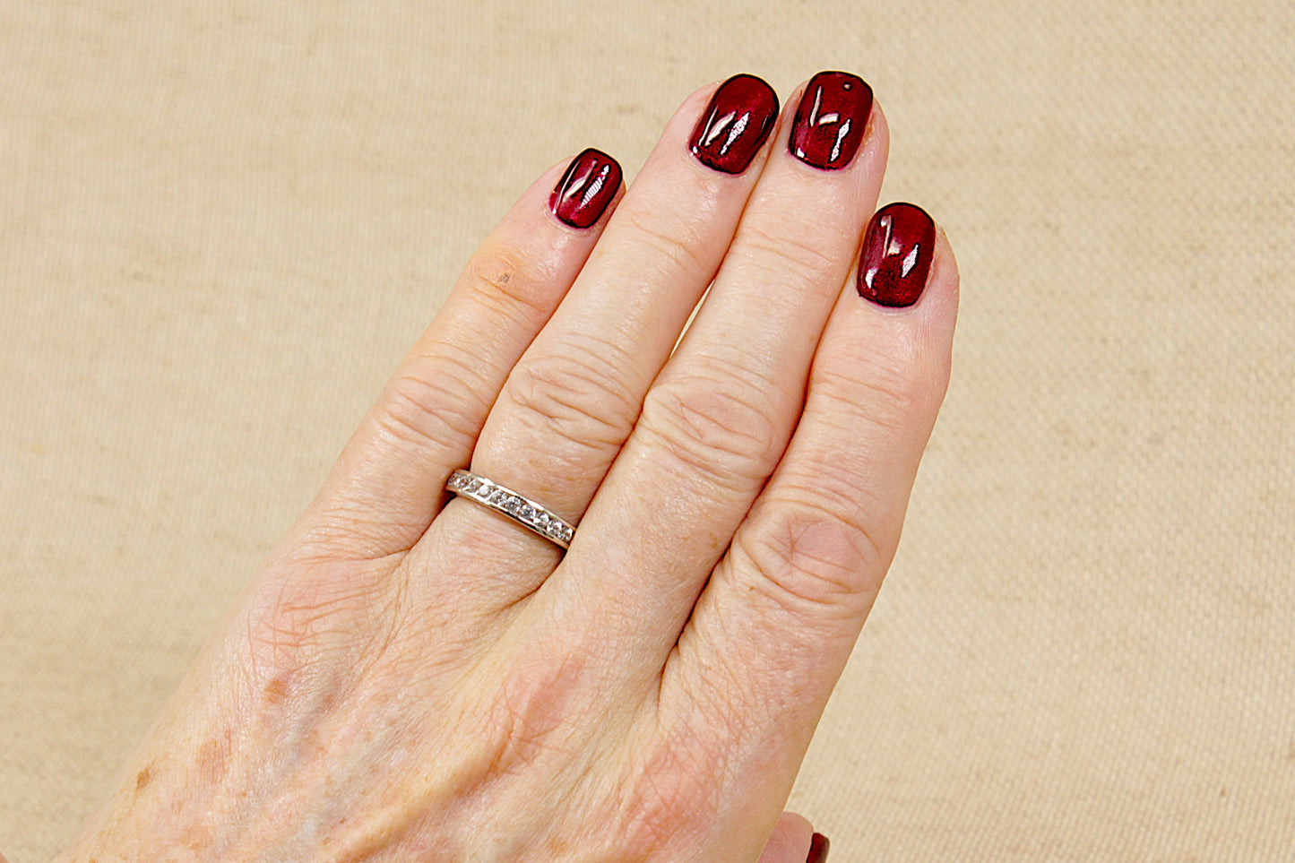 Silver White Topaz Half Eternity Ring