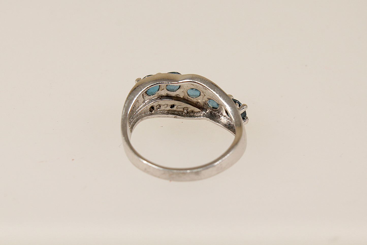 Anello in Topazio Azzurro Argento