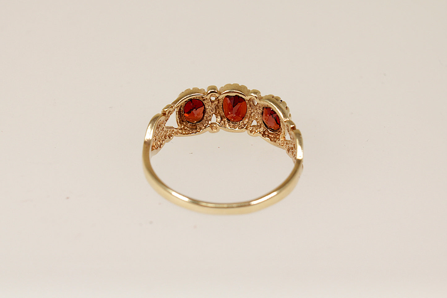 9ct Garnet Trilogy Ring