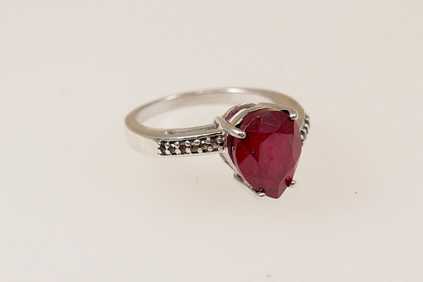 Silver Ruby Solitaire Ring