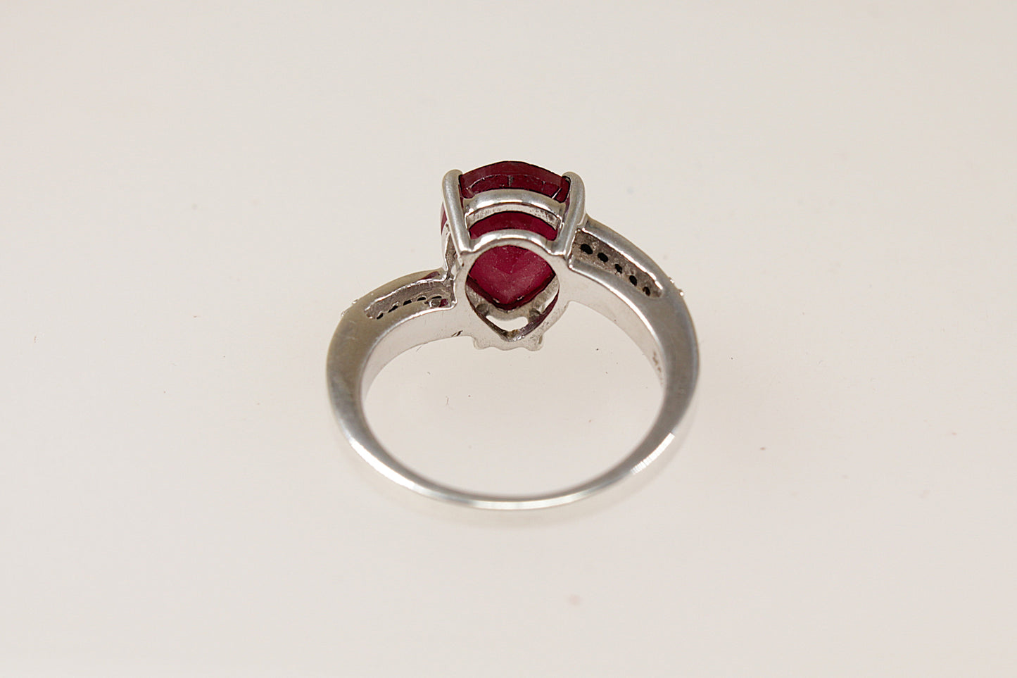 Silver Ruby Solitaire Ring