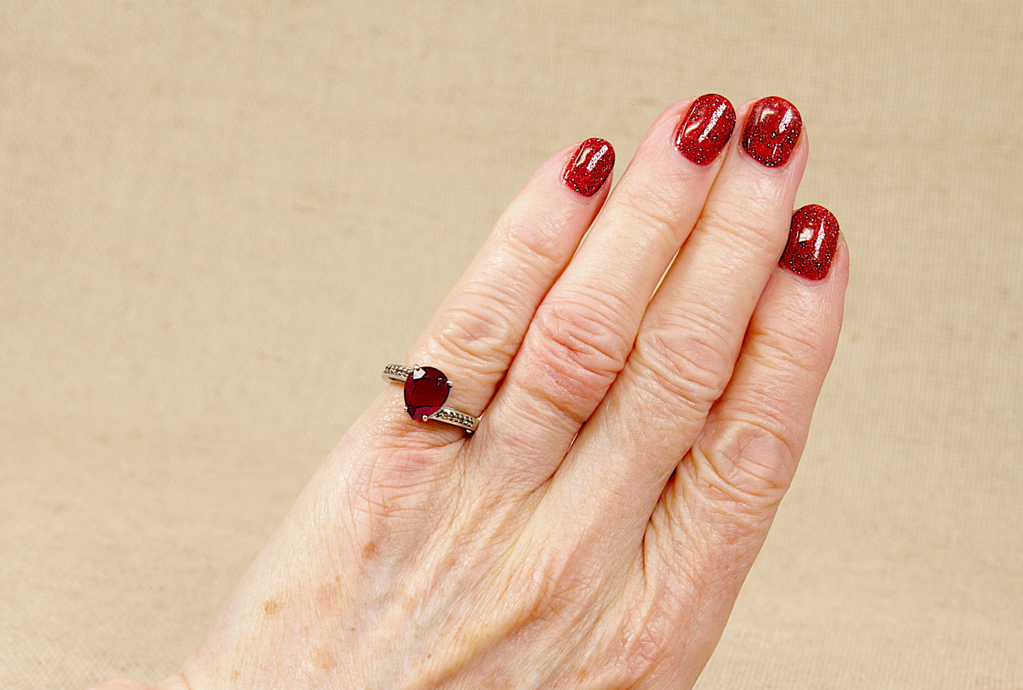Silver Ruby Solitaire Ring