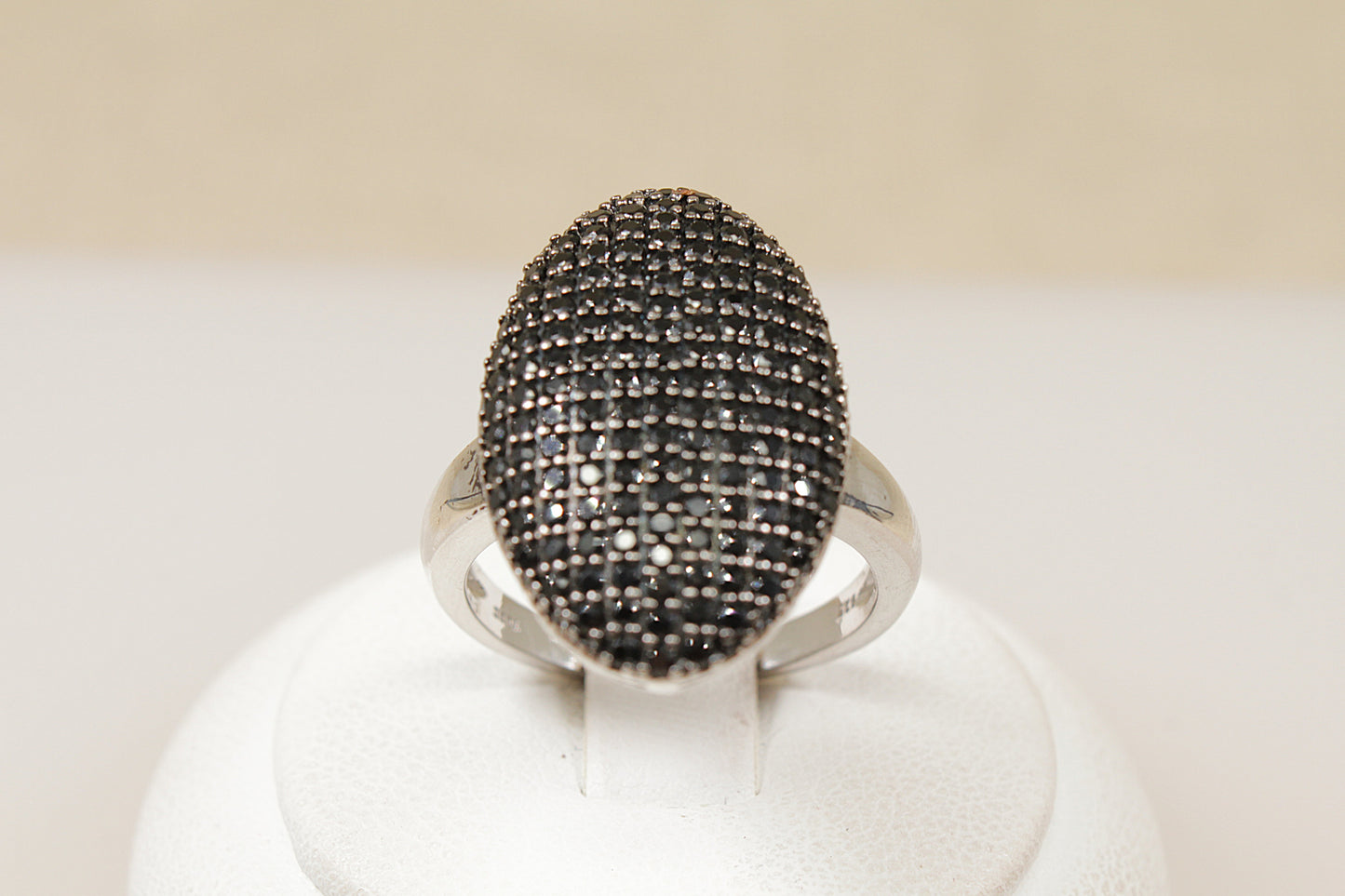 Silver Garnet Pave Cluster Ring