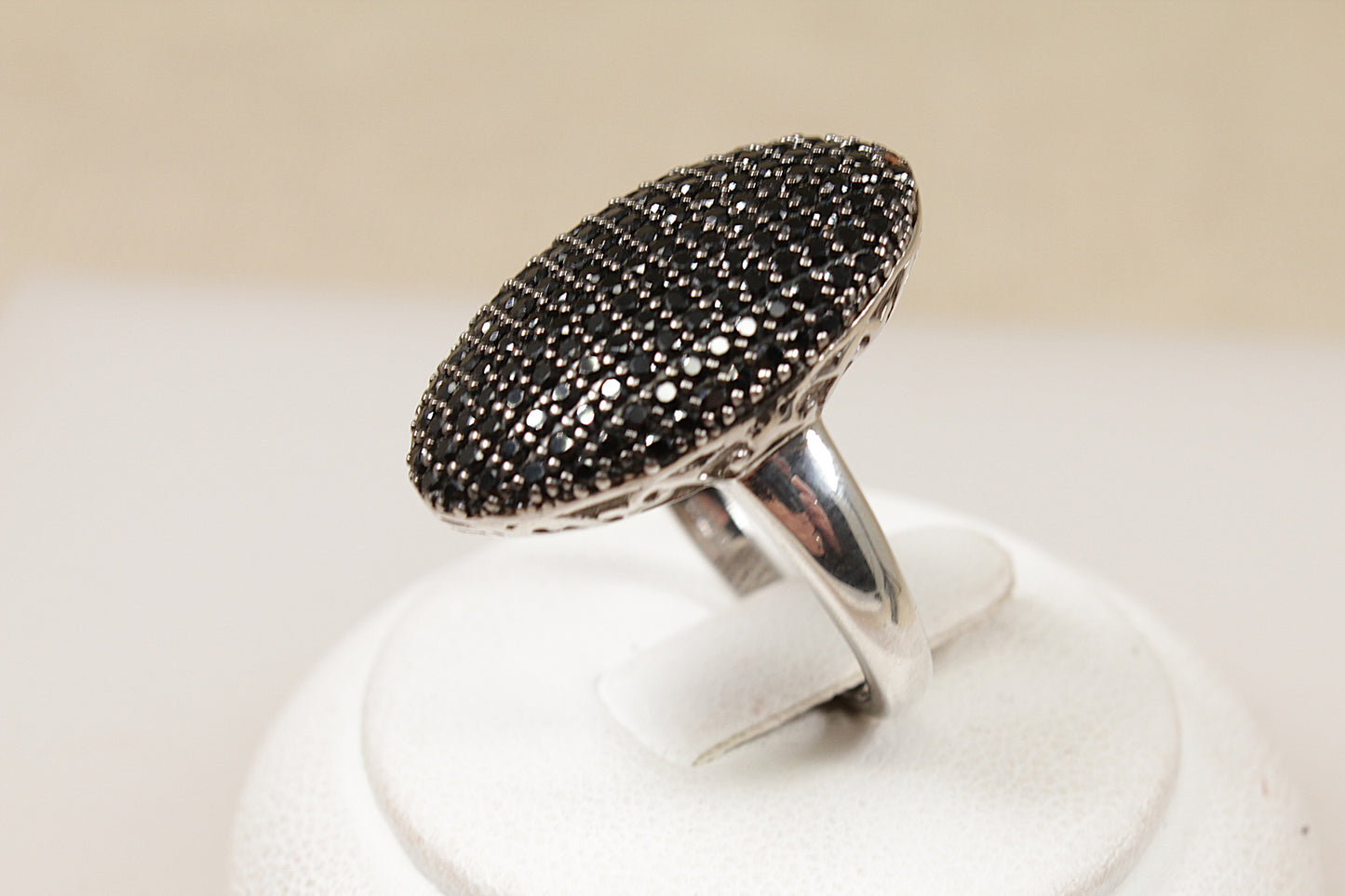 Silver Garnet Pave Cluster Ring