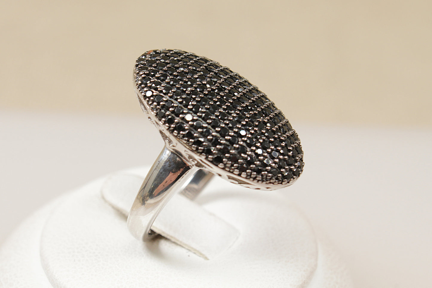 Silver Garnet Pave Cluster Ring