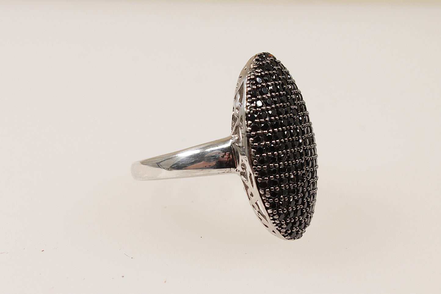 Silver Garnet Pave Cluster Ring