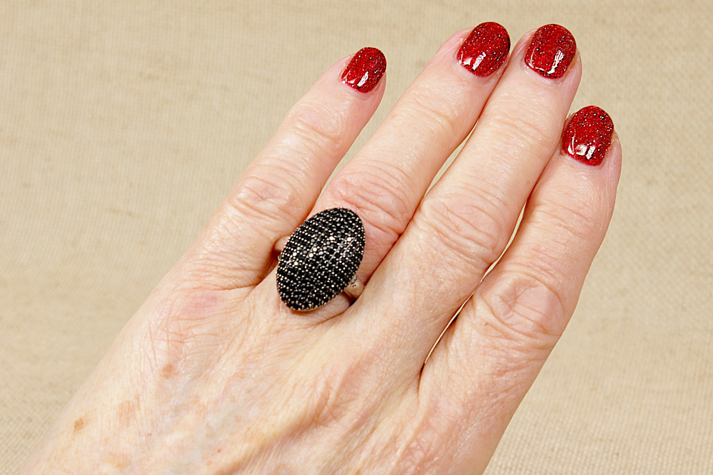 Silver Garnet Pave Cluster Ring
