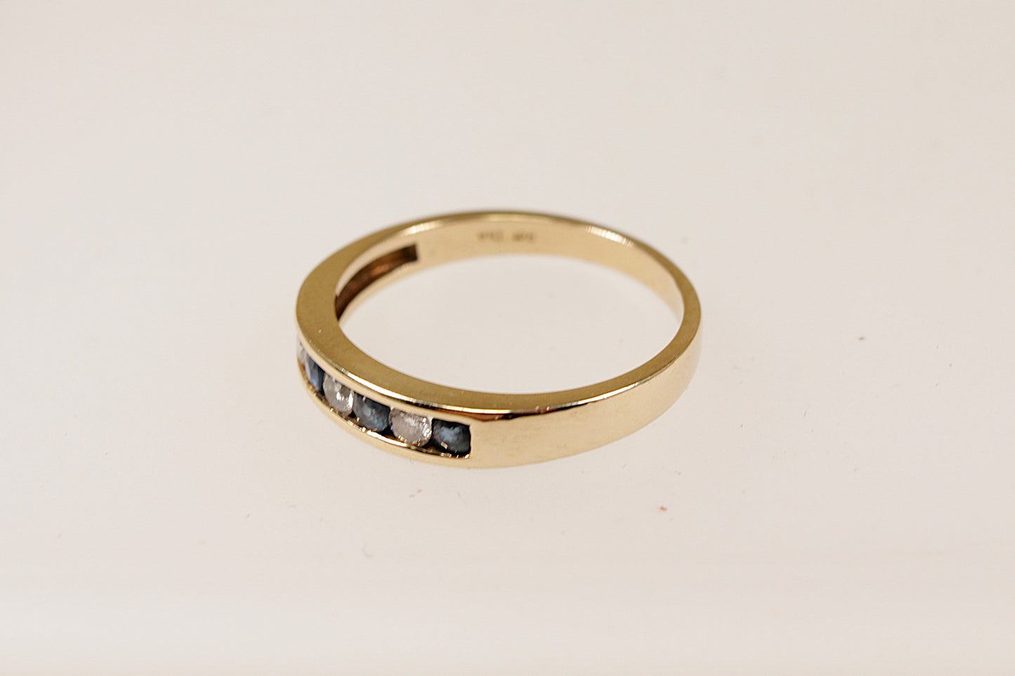 9ct Sapphire and Diamond Band Ring