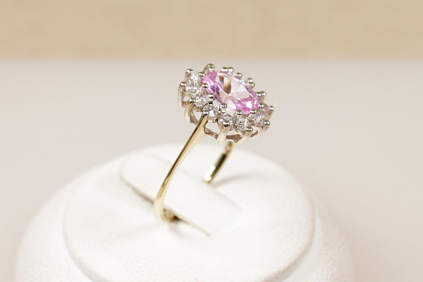 9ct Pink Sapphire Halo Ring