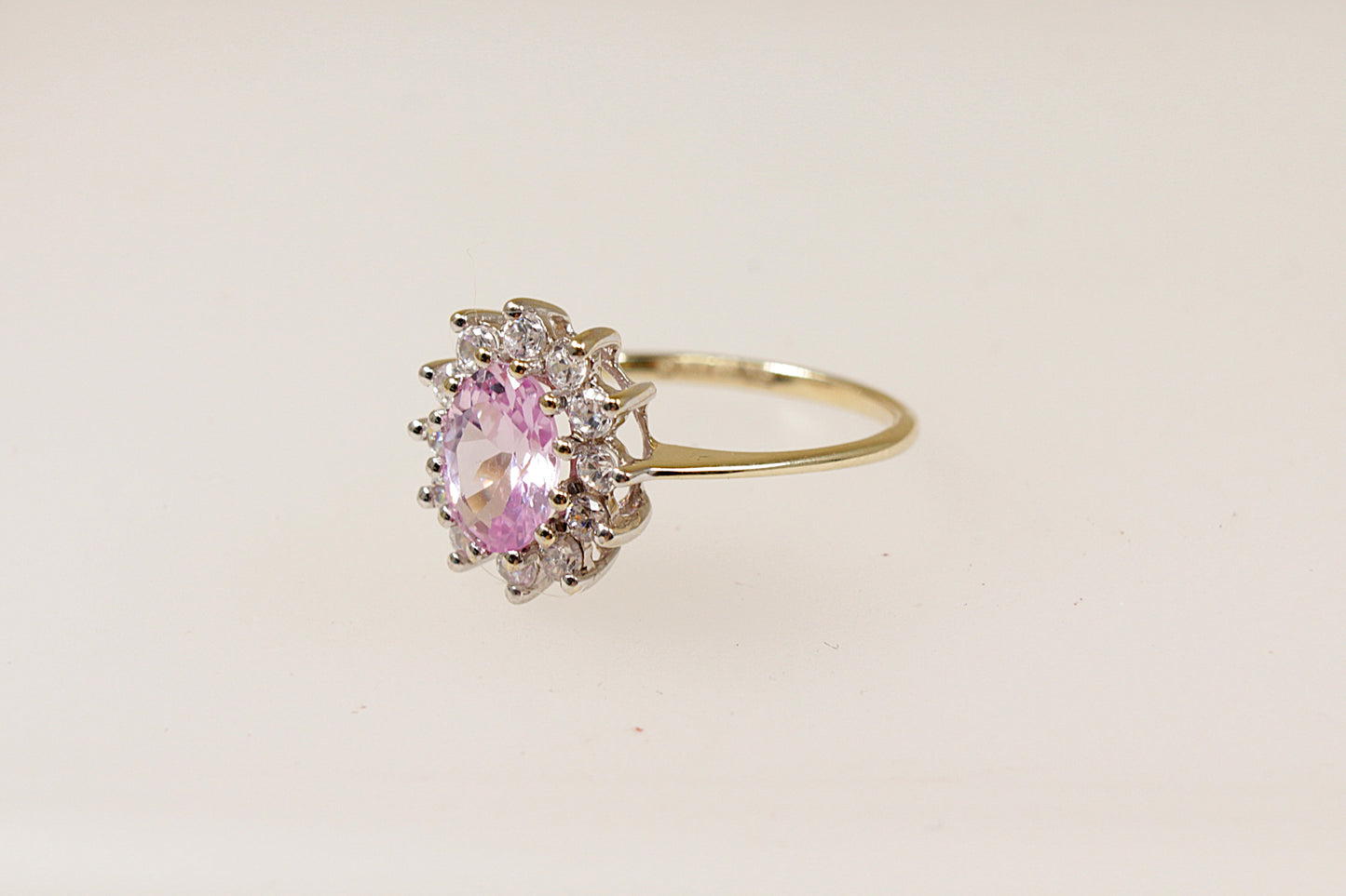 9ct Pink Sapphire Halo Ring