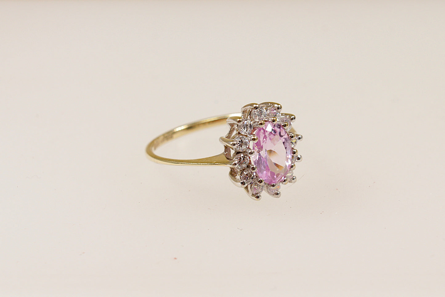 9ct Pink Sapphire Halo Ring
