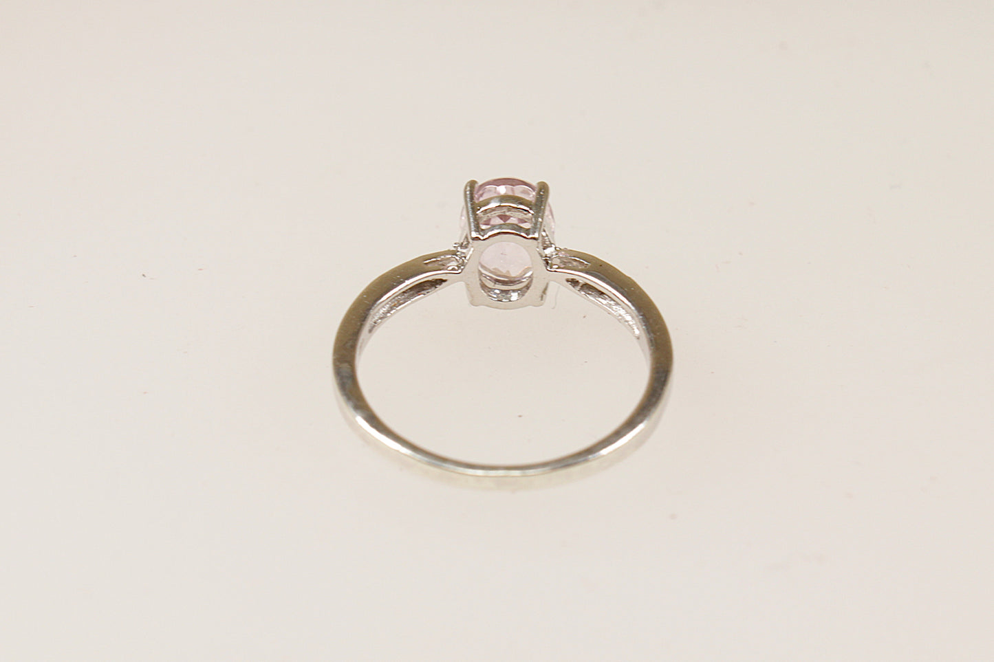 9ct White Gold Amethyst and Diamond Solitaire Ring