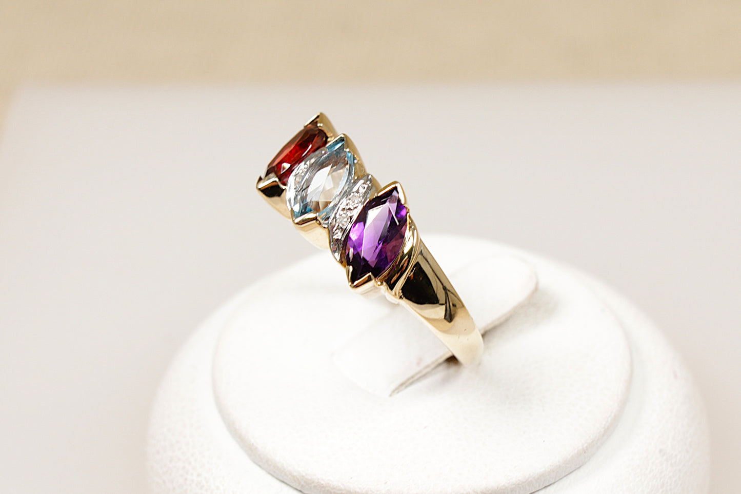 9ct Multi-Gemstone Trilogy Ring