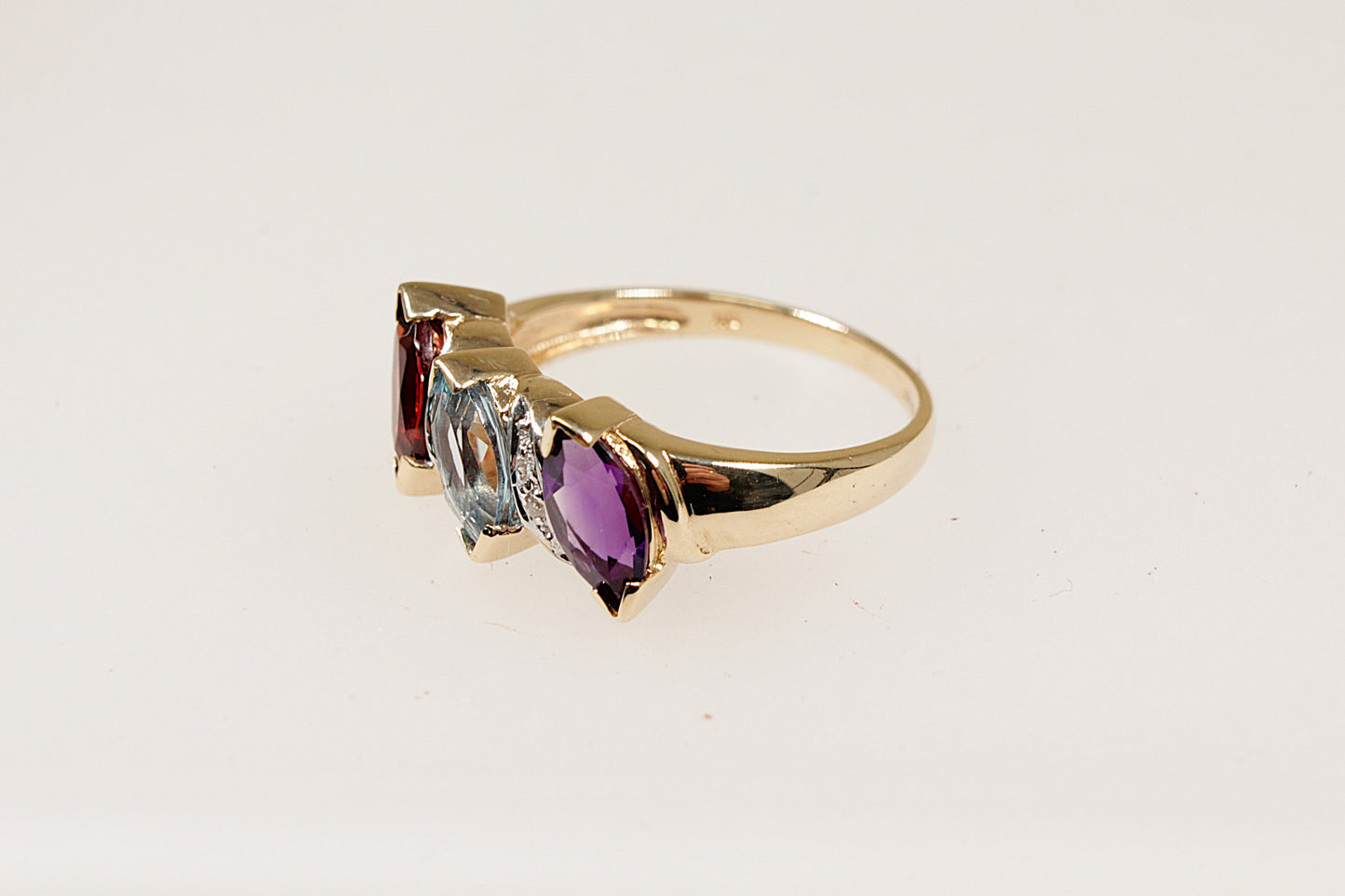 9ct Multi-Gemstone Trilogy Ring