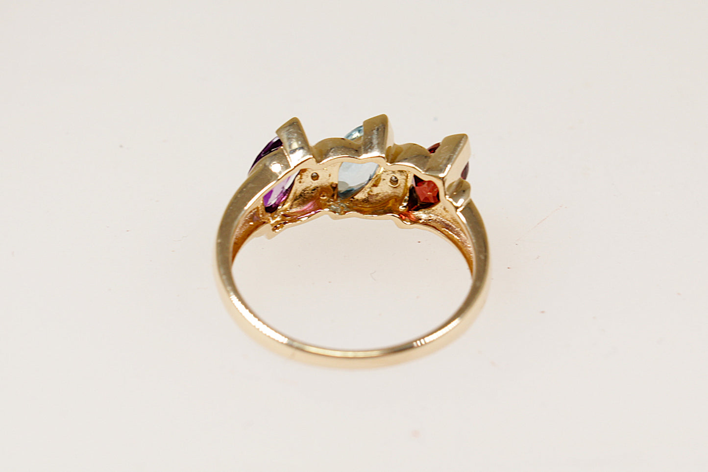 9ct Multi-Gemstone Trilogy Ring