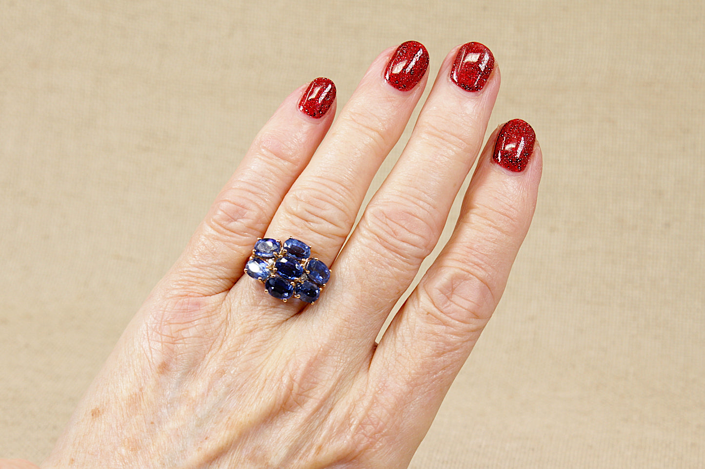 9ct London Blue Topaz Cluster Ring