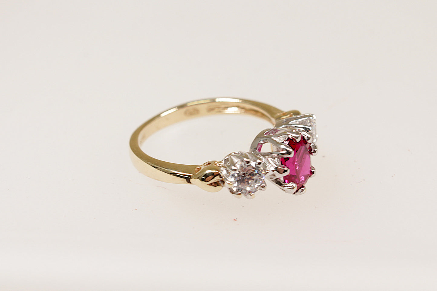9ct Ruby and Crystal Trilogy Ring