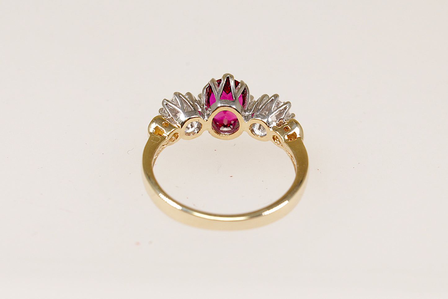 9ct Ruby and Crystal Trilogy Ring