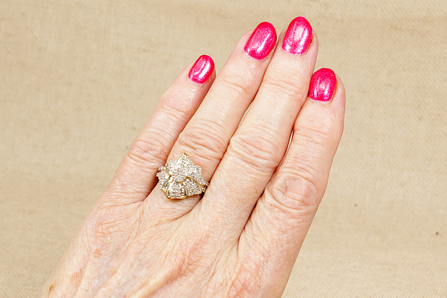 9ct Diamond Cluster Statement Ring