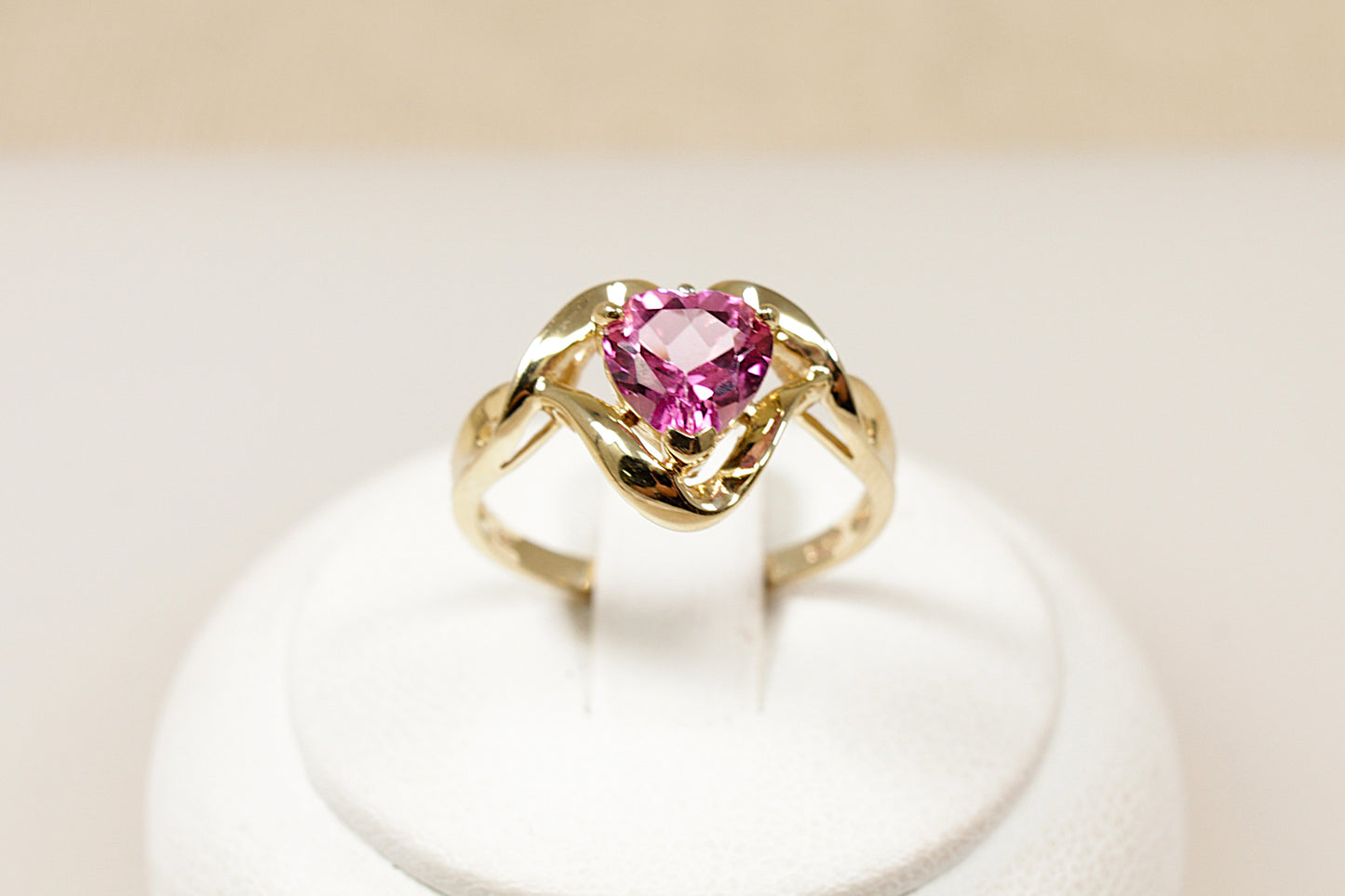 9ct Heart Shape Pink Topaz Ring