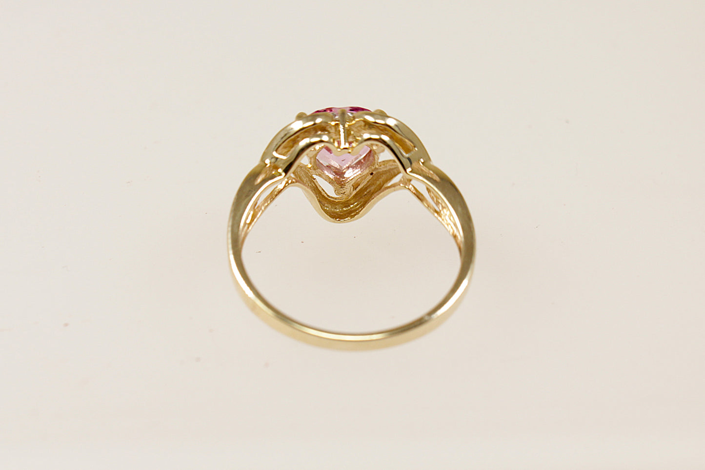 9ct Heart Shape Pink Topaz Ring