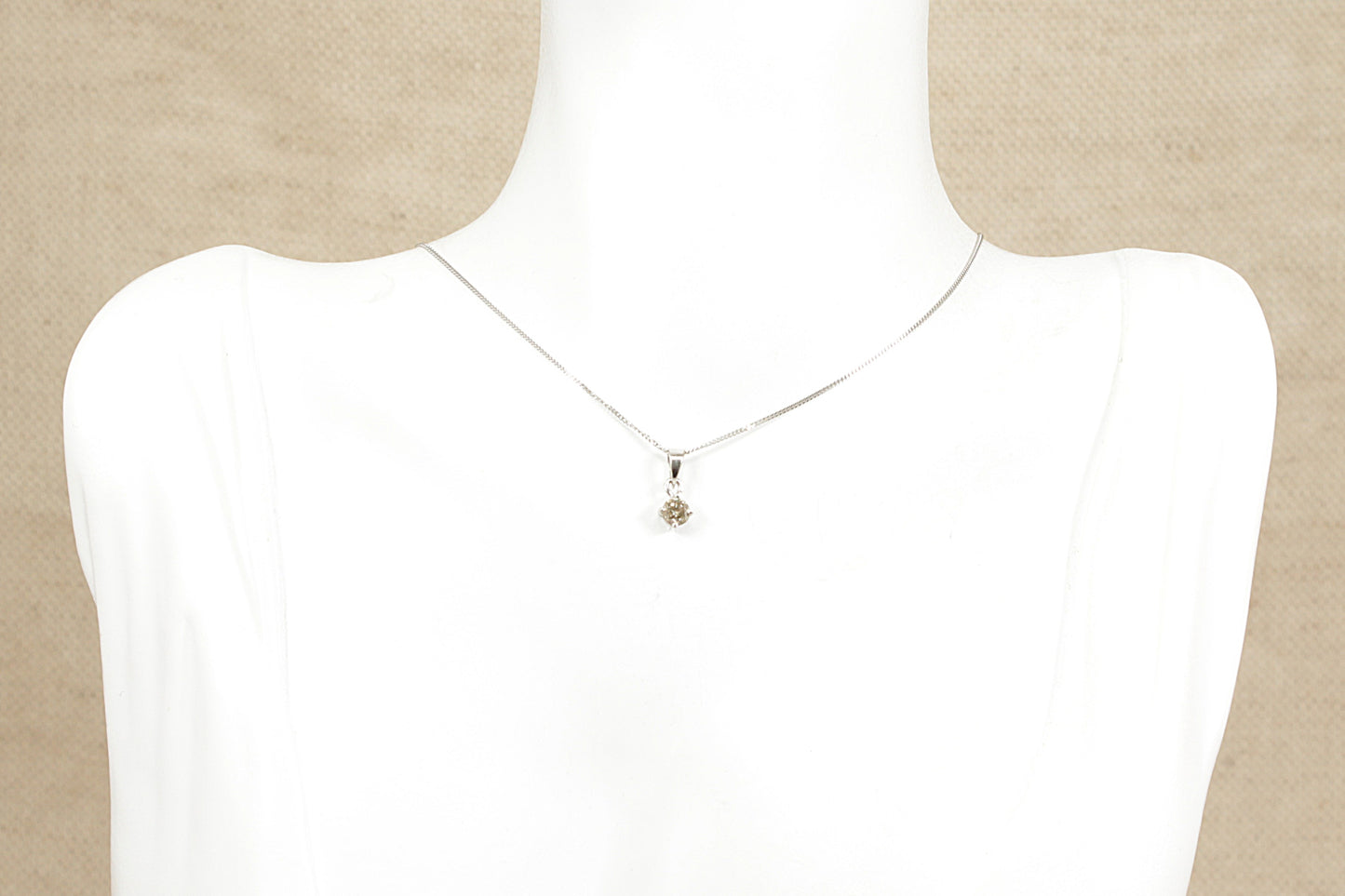 9ct White Gold Diamond Solitaire Pendant Necklace