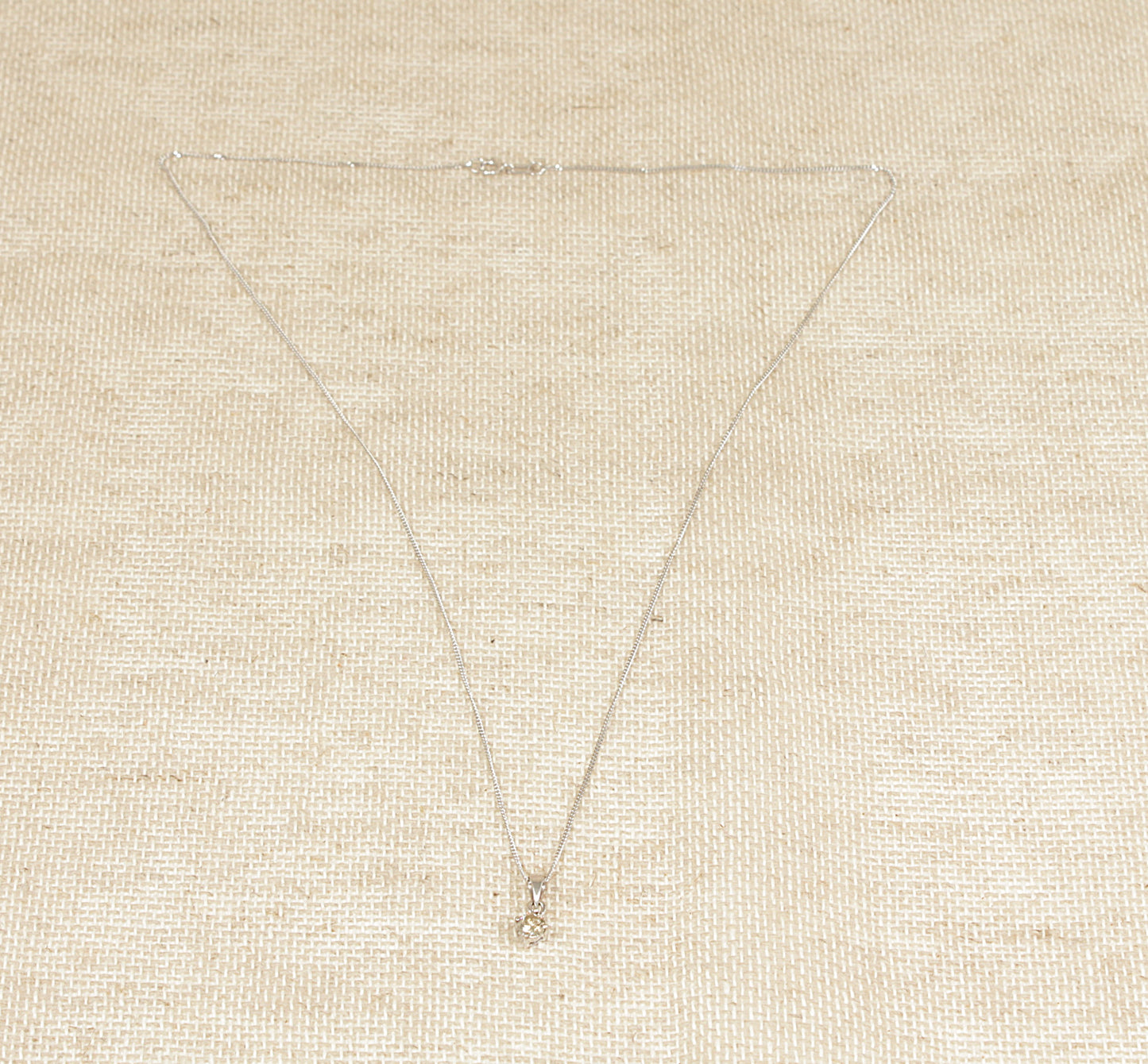 9ct White Gold Diamond Solitaire Pendant Necklace