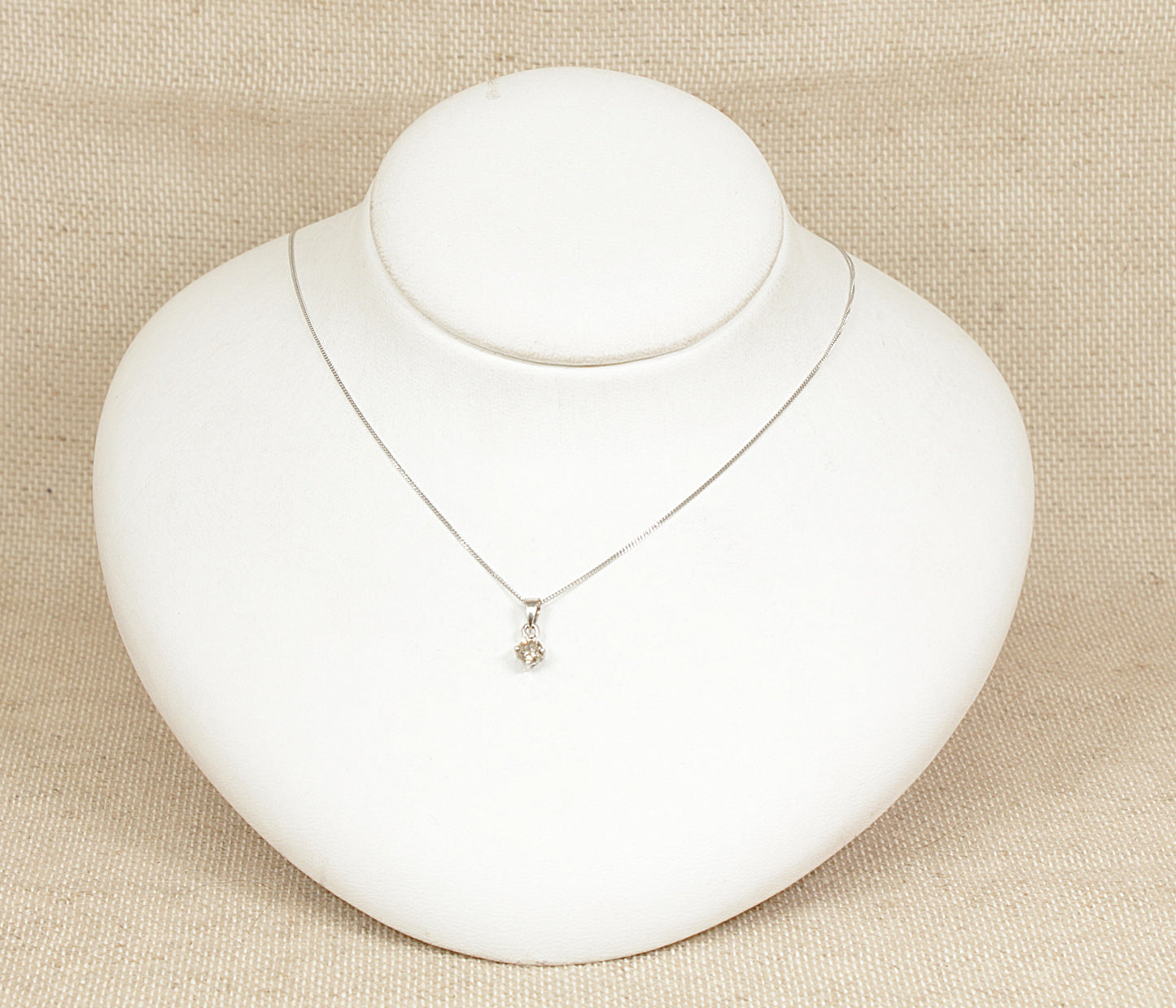 9ct White Gold Diamond Solitaire Pendant Necklace