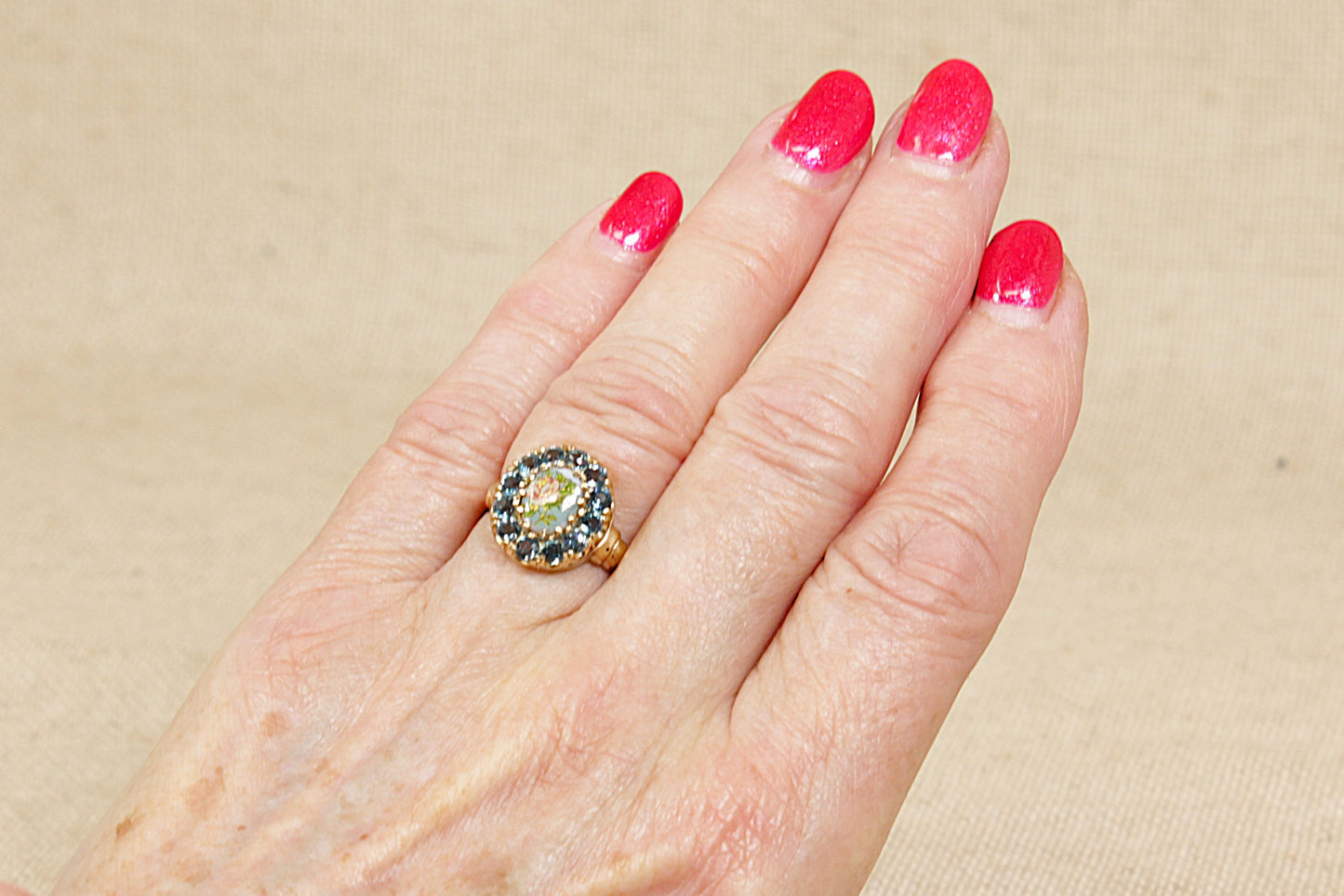 9ct Gold Blue Spinel Ring