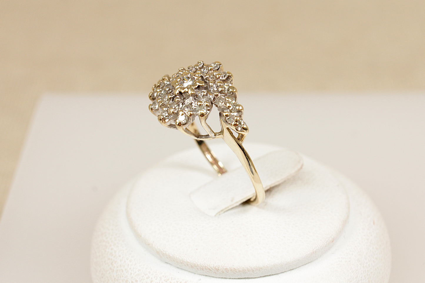 Vintage 9ct Gold Diamond Cluster Ring