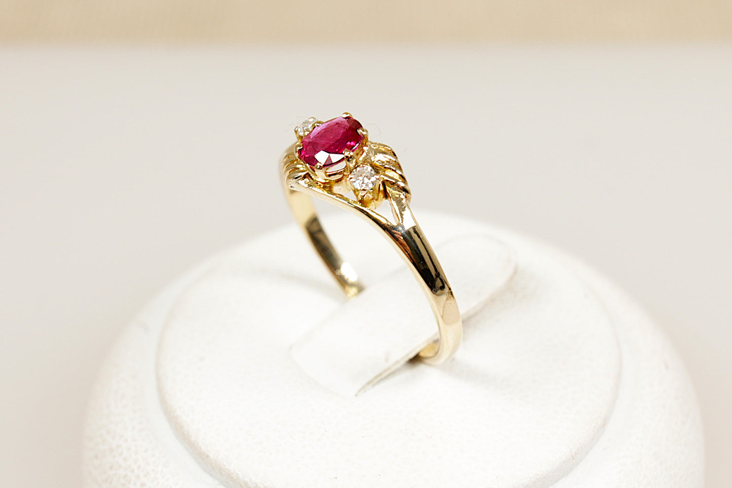18ct Ruby & Diamond Trilogy Ring