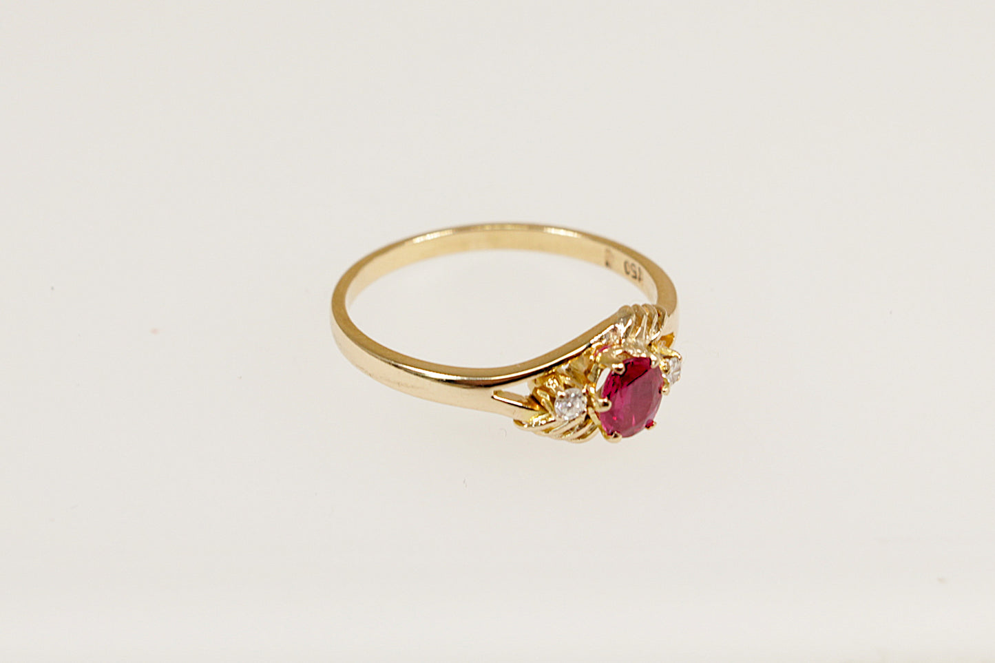 18ct Ruby & Diamond Trilogy Ring