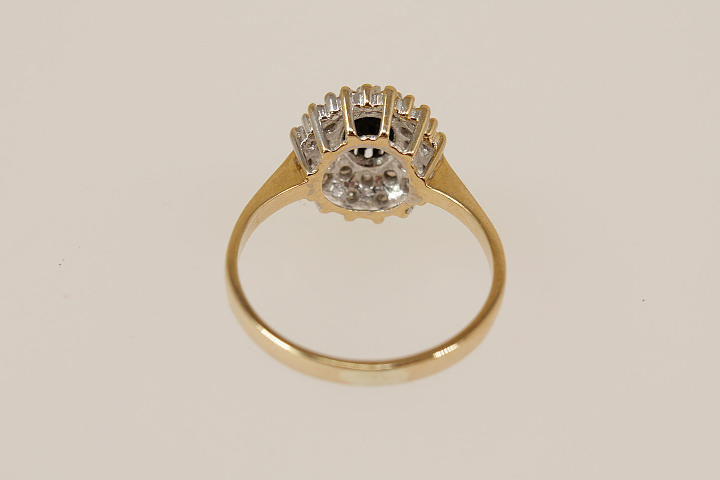 Vintage Gold Sapphire and Diamond Cluster Ring