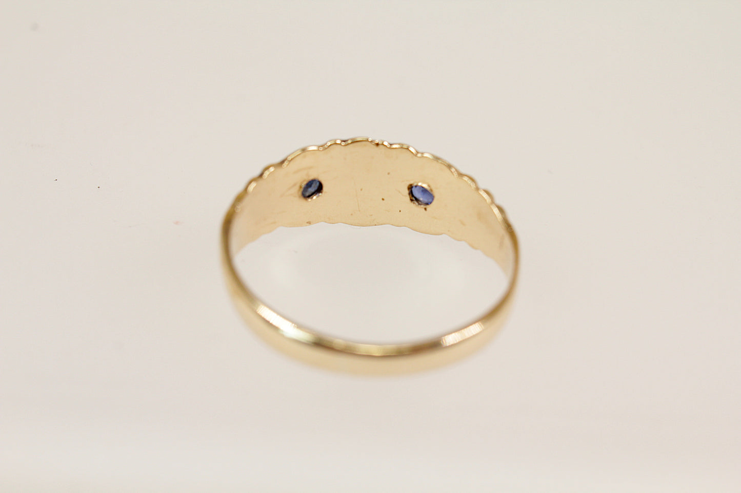 Vintage 9ct Edwardian Style Sapphire & Pearl Ring