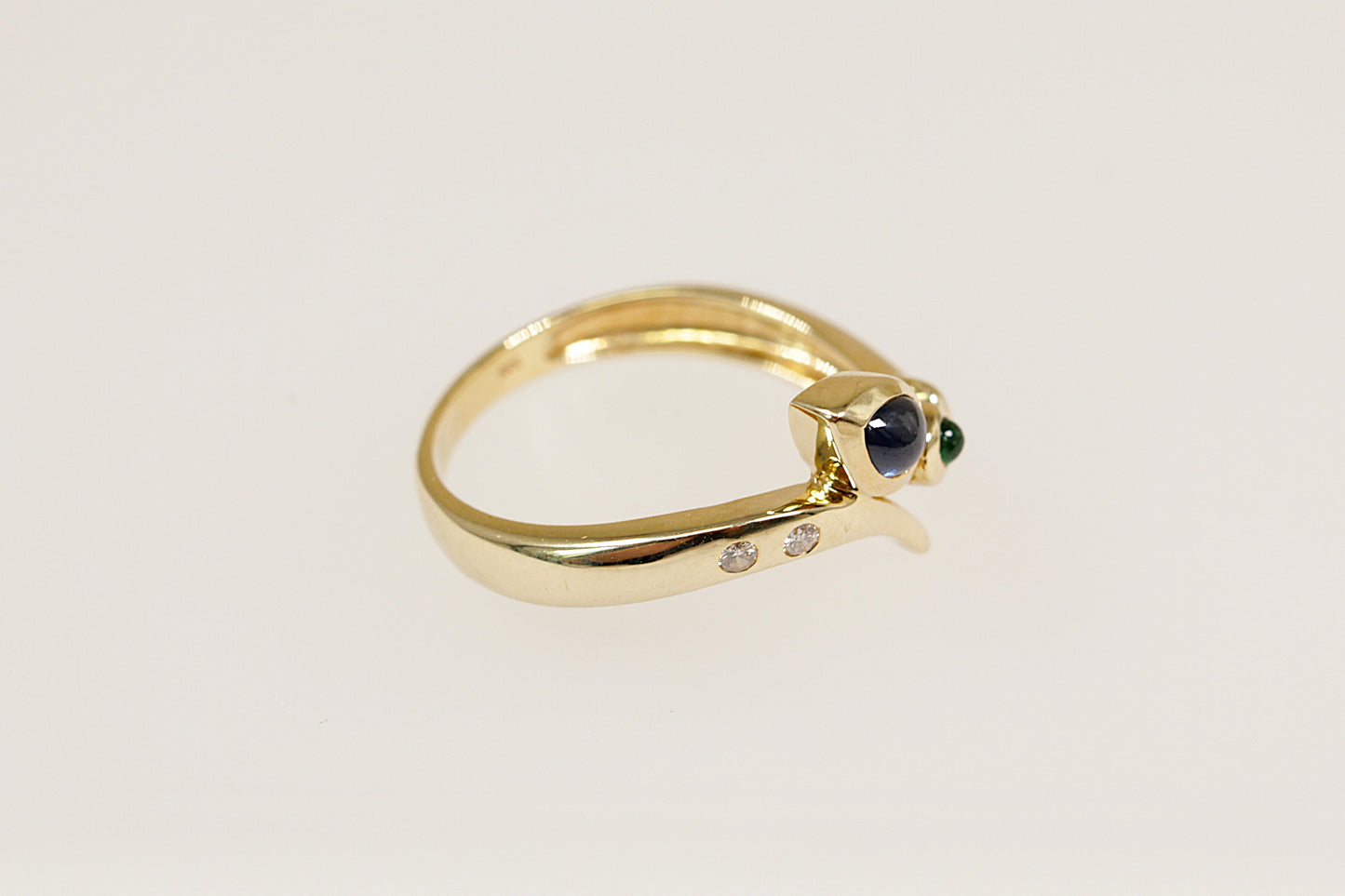 14ct Sapphire, Emerald & Diamond Ring