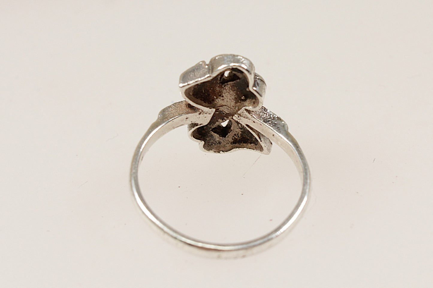 Art Deco Silver Marcasite Bow Ring