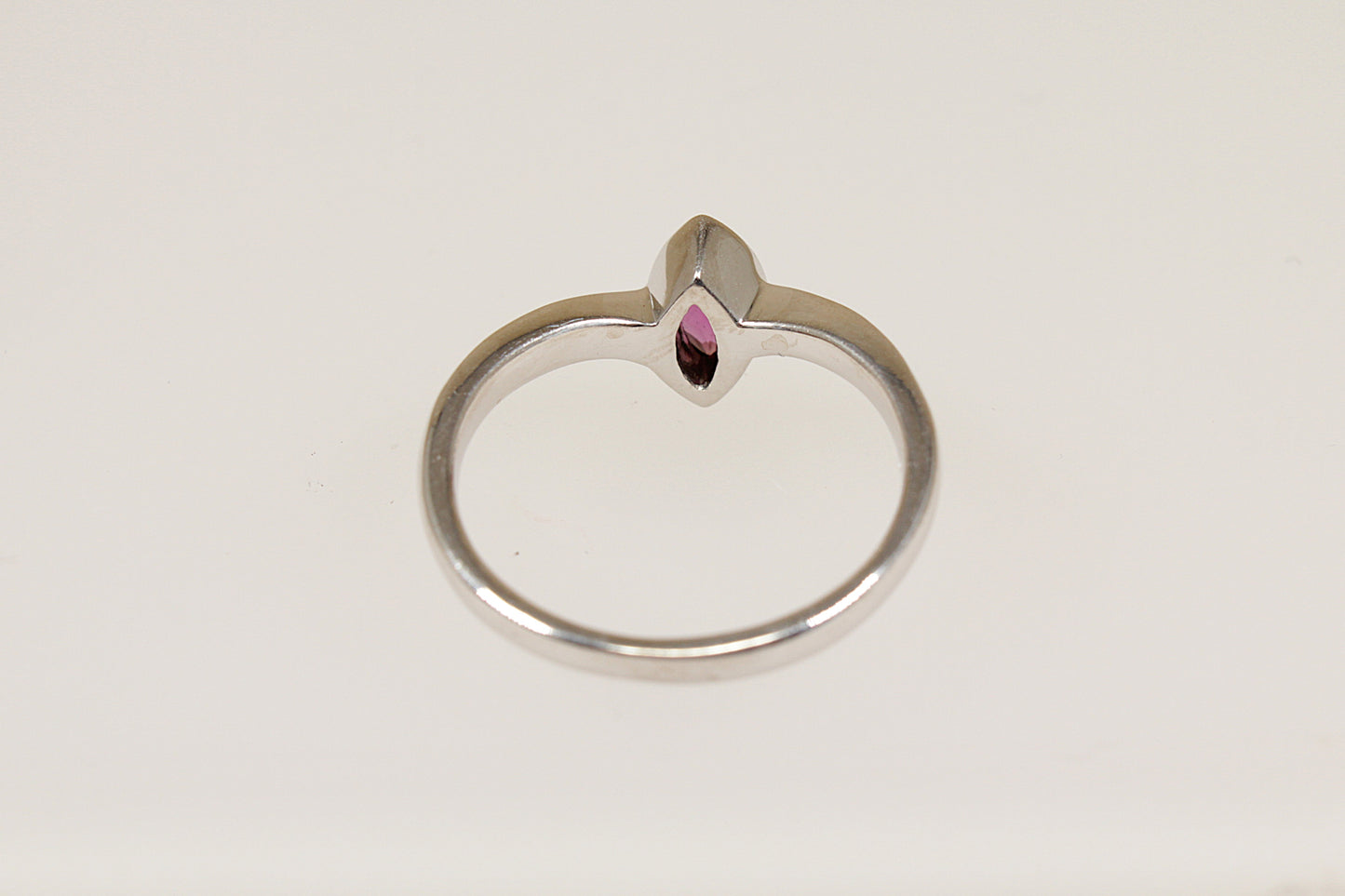 Silver Garnet Solitaire Ring