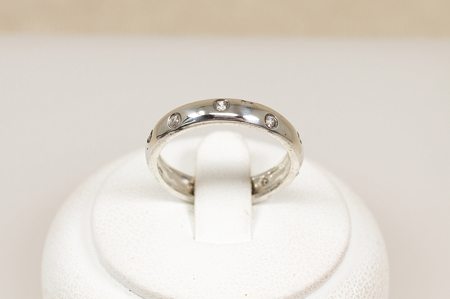 Silver Crystal Band Ring.