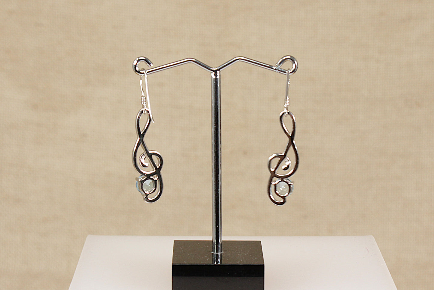 Silver Topaz Drop Earrings