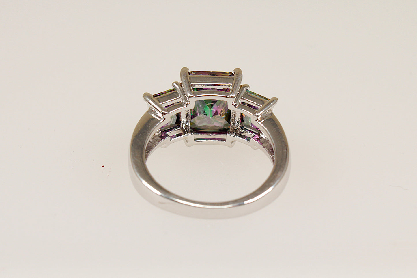 Silver Mystic Crystal Statement Ring