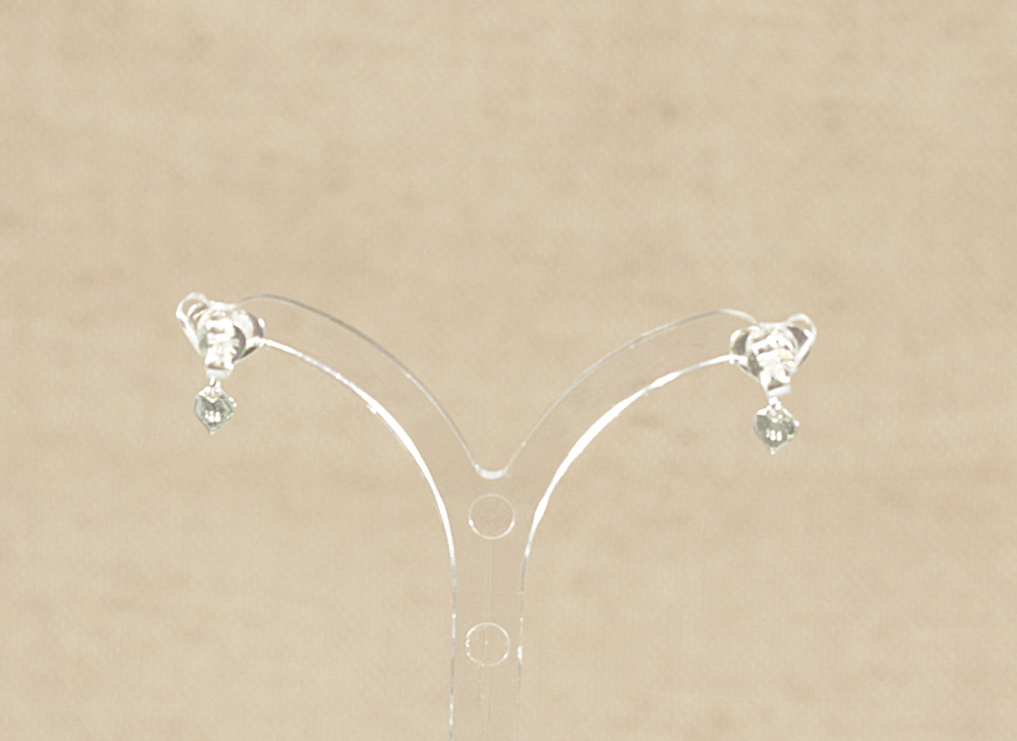 Silver Double Heart Stud Earrings