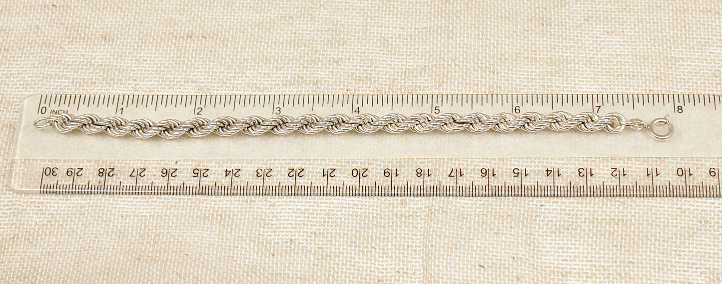 Silver Rope Link Bracelet