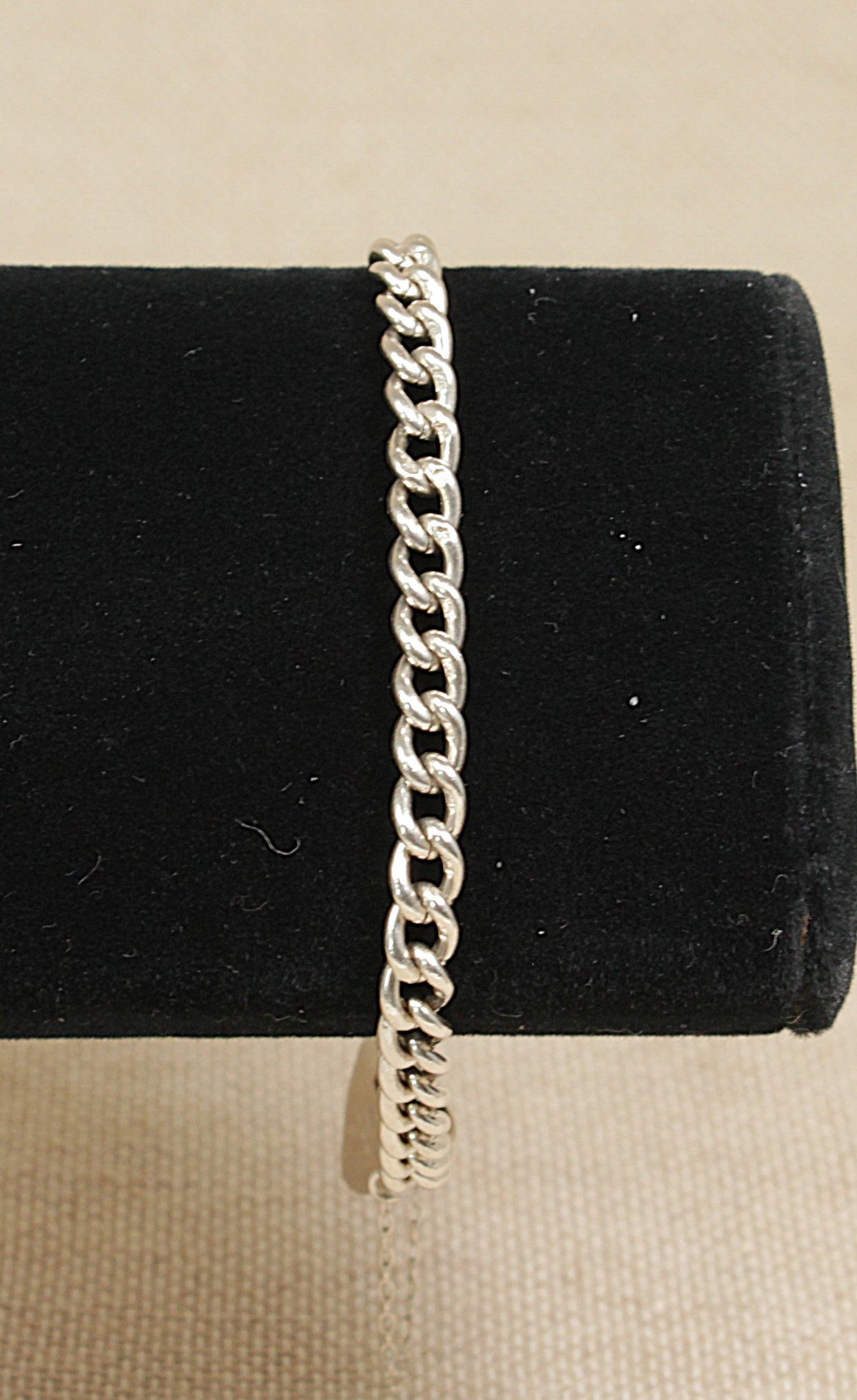 Vintage Silver Curb Link Padlock Bracelet