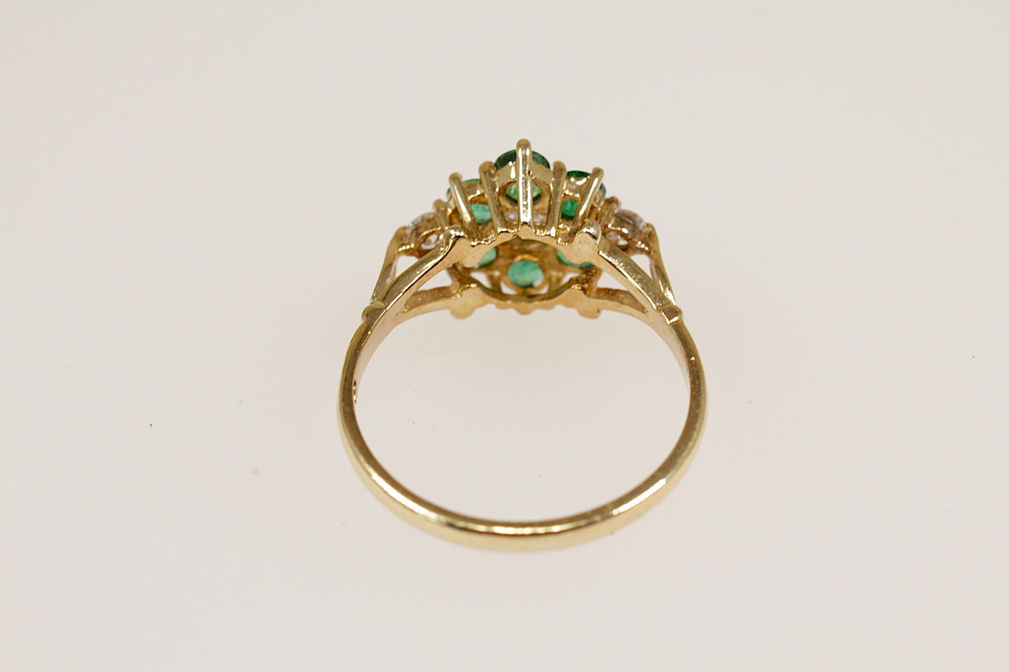 9ct Emerald and Diamond Cluster Ring