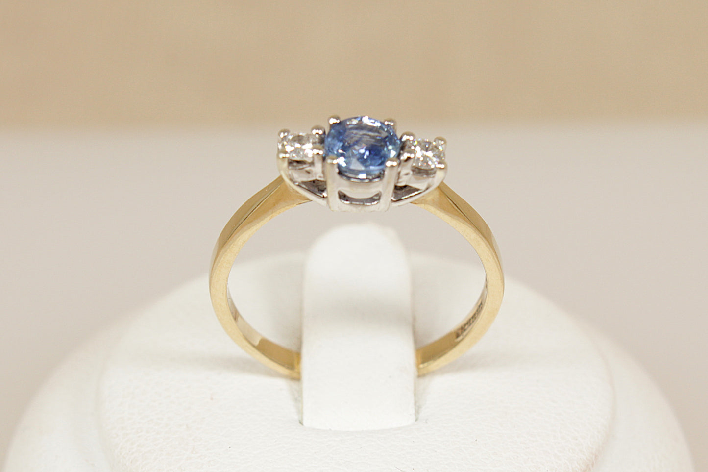 9ct Gold Sapphire and Diamond Trilogy Ring
