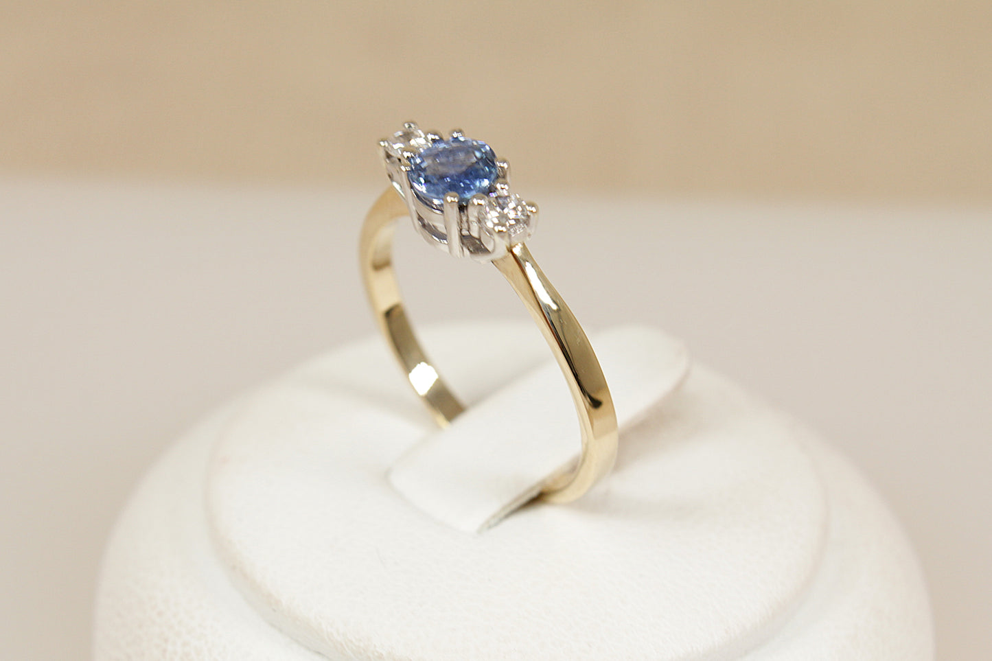 9ct Gold Sapphire and Diamond Trilogy Ring