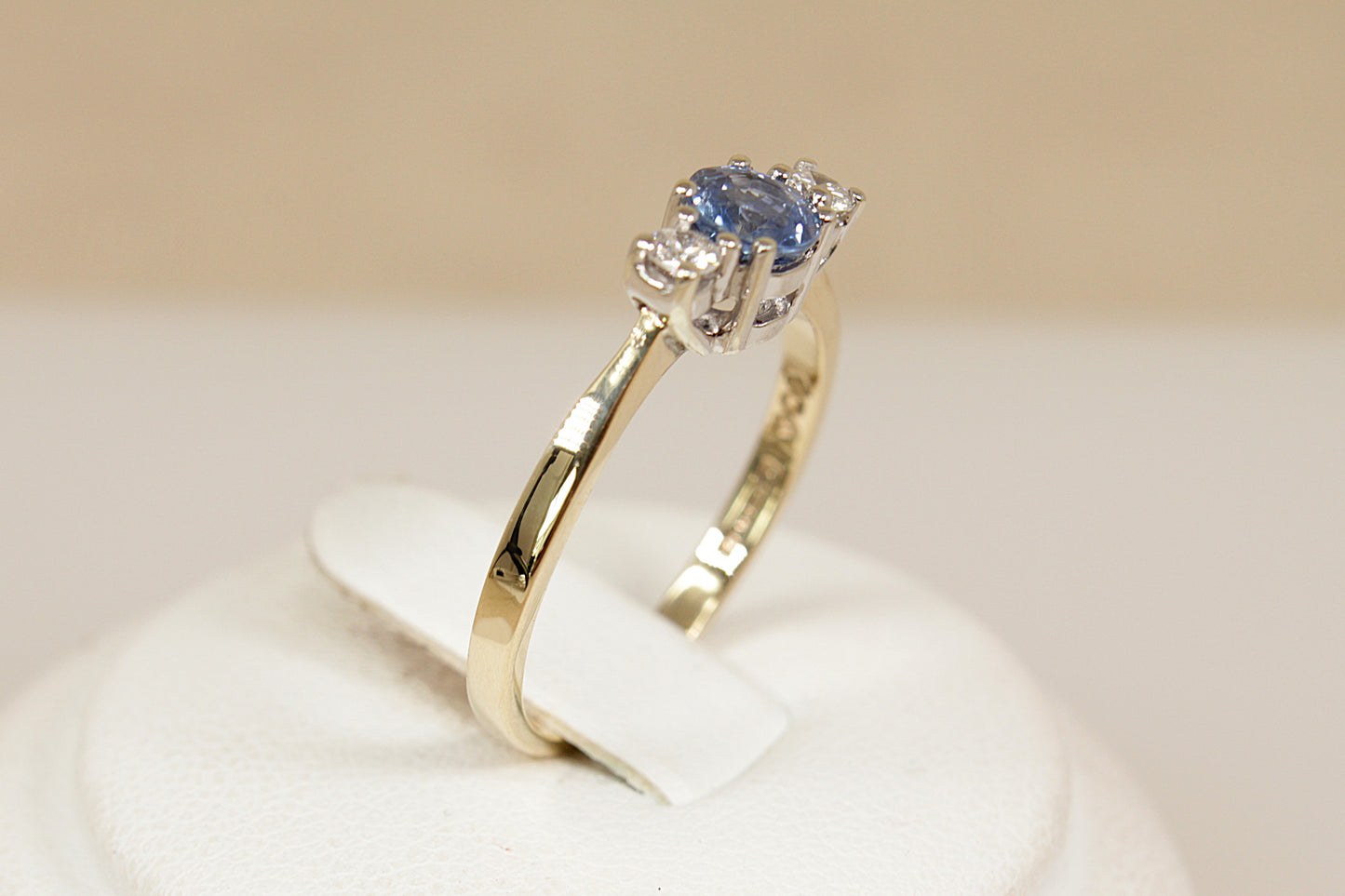 9ct Gold Sapphire and Diamond Trilogy Ring
