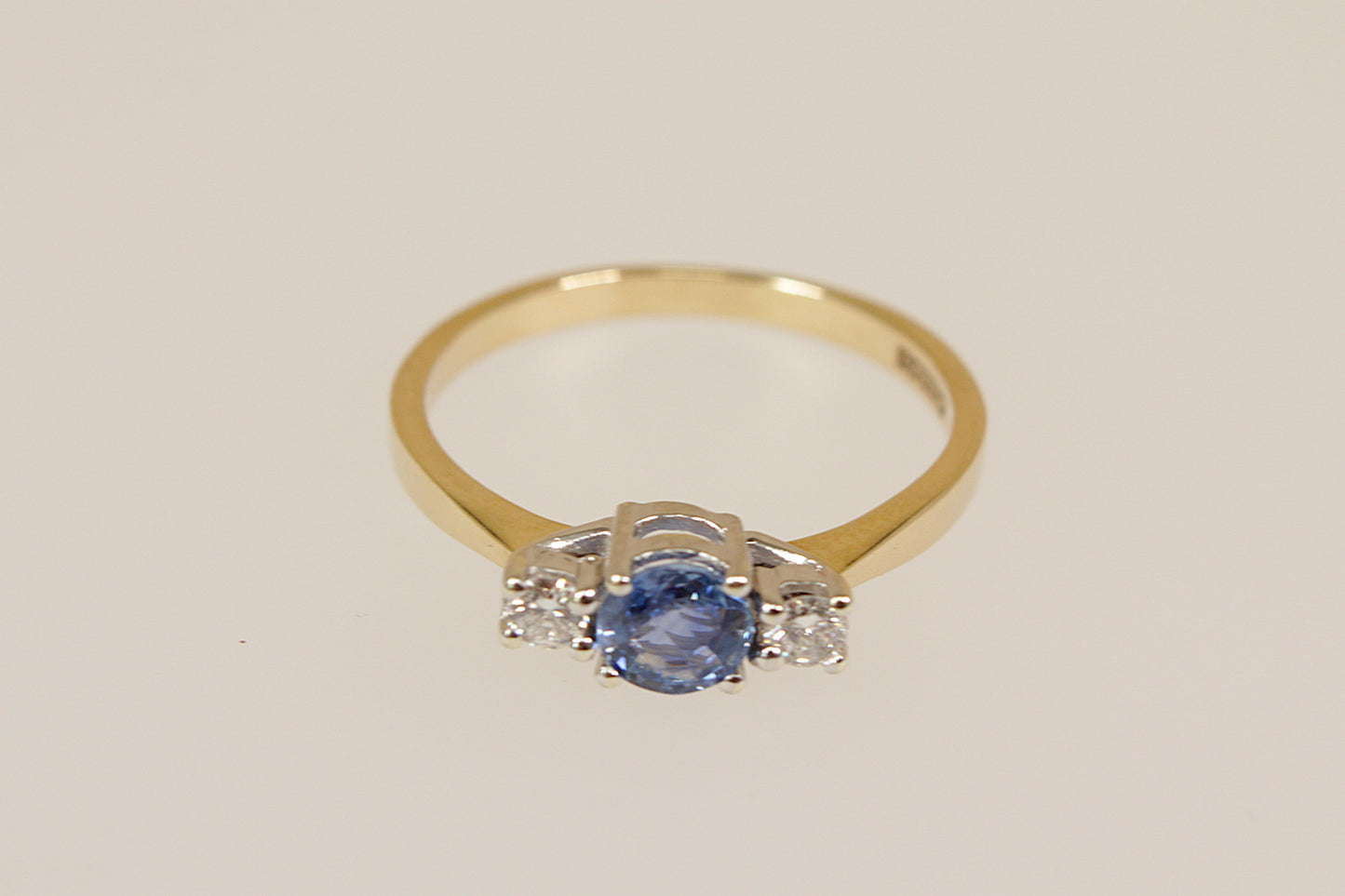 9ct Gold Sapphire and Diamond Trilogy Ring